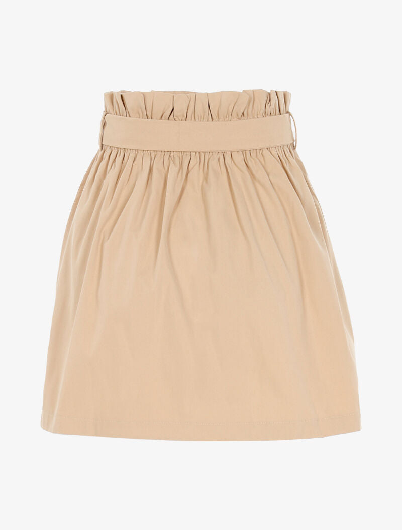 Jupe courte à boutons pression - beige - 2