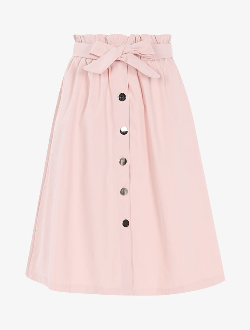 Jupe trapèze boutonnée - rose - 1
