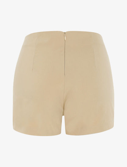Mini short à boutonnières - beige - 2