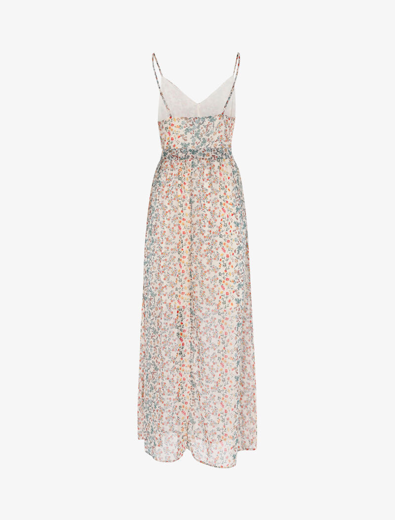 Robe longue à imprimé floral - beige - 2