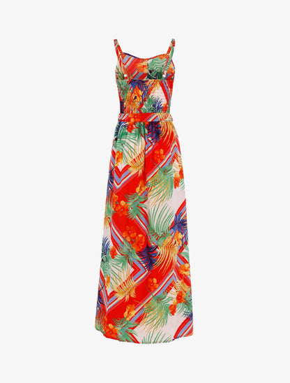 Robe à imprimé feuillages et fleurs - ecru - 2