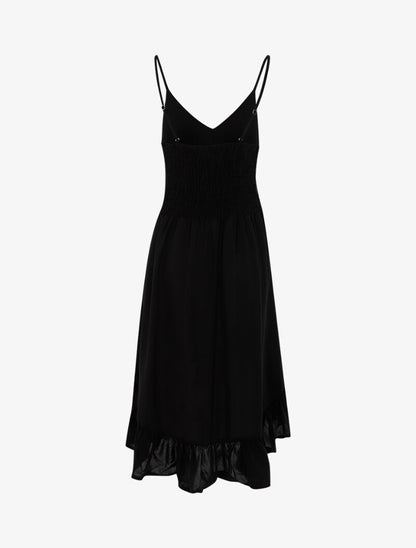 Robe asymétrique volantée - noir - 2