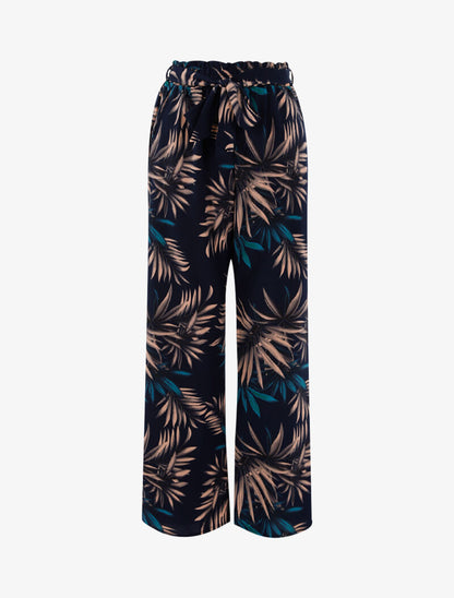 Pantalon à imprimé feuillages - marine/noir - 3