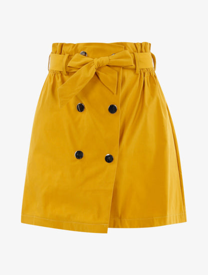 Jupe courte à boutons pression - jaune - 3