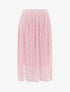 Jupe midi doublé en dentelle - rose - 1