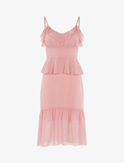 Robe en voile à volants - rose - 2