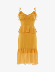 Robe en voile à volants - jaune - 3