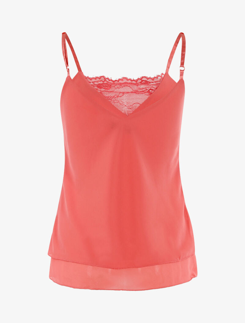 Débardeur en voiles superposés - corail - 2