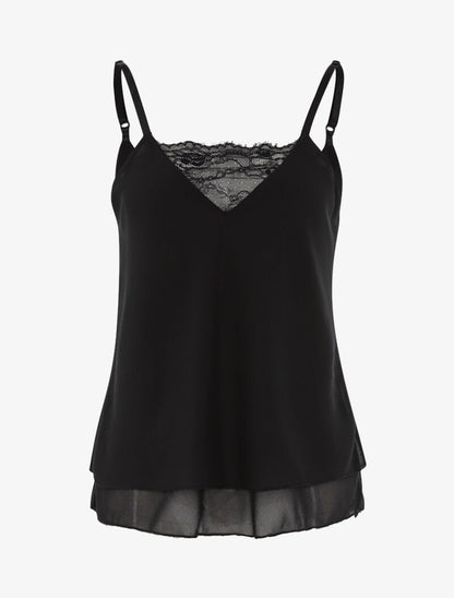 Débardeur en voiles superposés - noir - 3