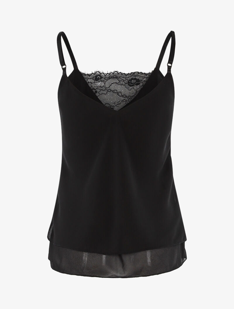 Débardeur en voiles superposés - noir - 2