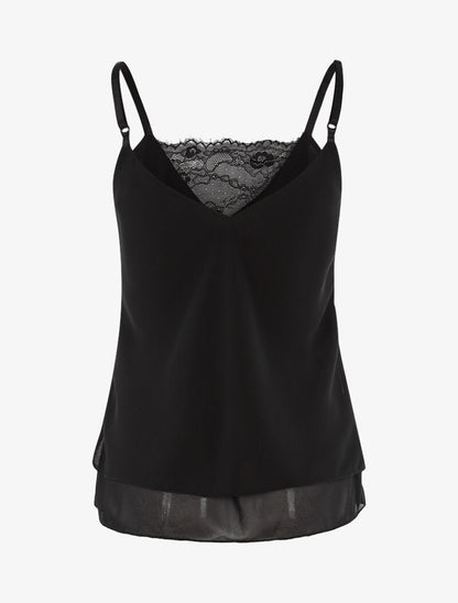 Débardeur en voiles superposés - noir - 2