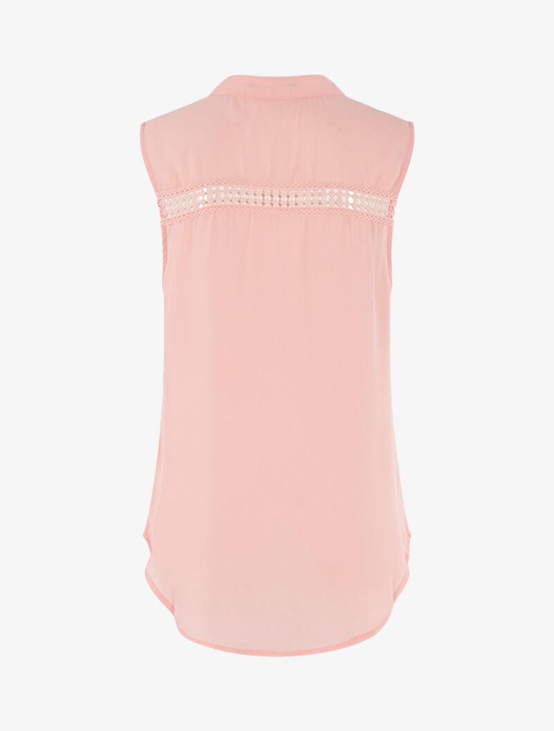 Top style chemise sans manches - rose - 2