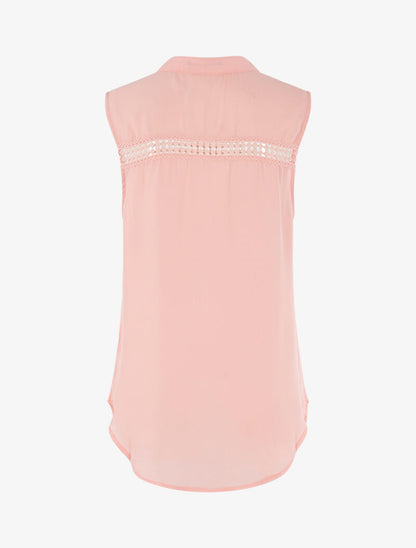 Top style chemise sans manches - rose - 2