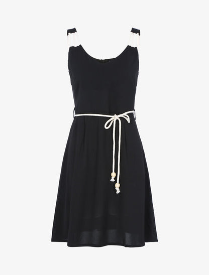 Robe à bretelles style corde - noir - 1