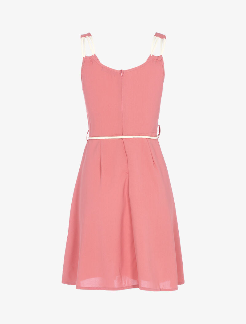 Robe à bretelles style corde - rose - 2
