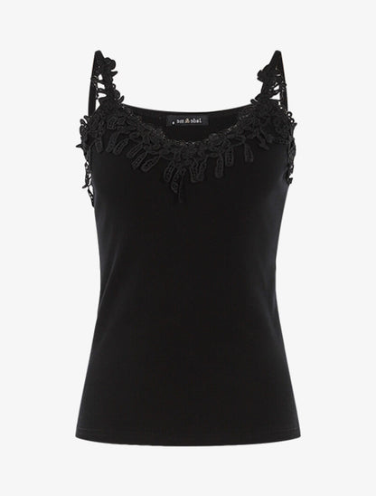 Débardeur à encolure en crochet - noir - 3