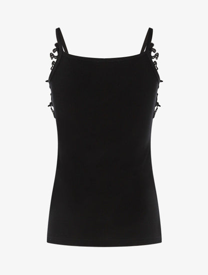 Débardeur à encolure en crochet - noir - 2