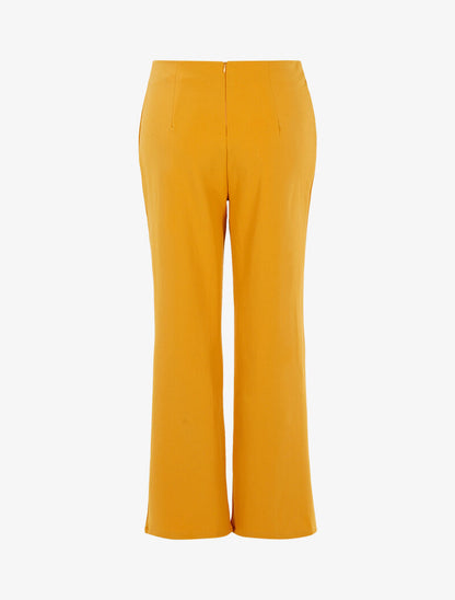 Pantalon fluide à boutons décoratifs - jaune - 2