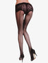Collants résille à culotte en dentelle intégrée - noir - 1