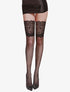 Bas résille à jarretière fleurie scintillante - noir - 2