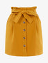 Jupe taille haute à boutonnière - jaune - 3