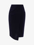 Jupe à fronces et bord asymétrique - marine - 3