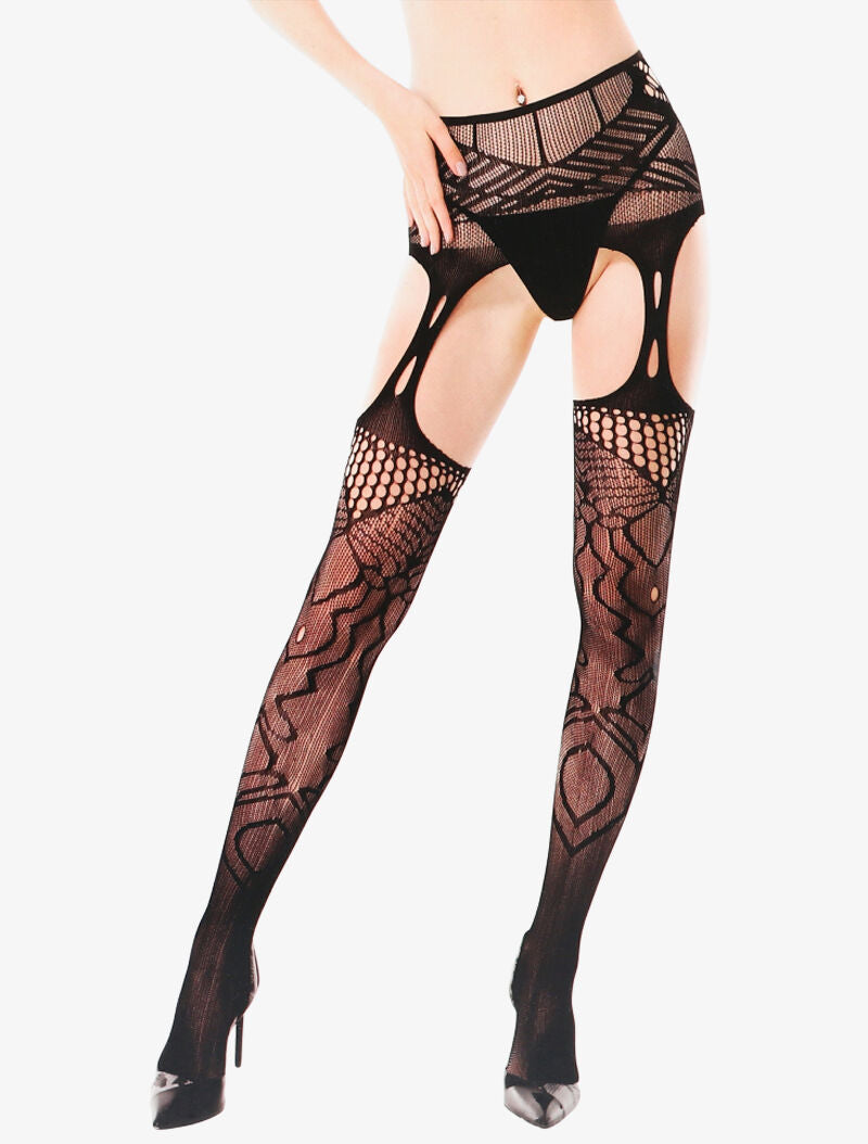 Collants ouverts à détails stylisés - noir - 2