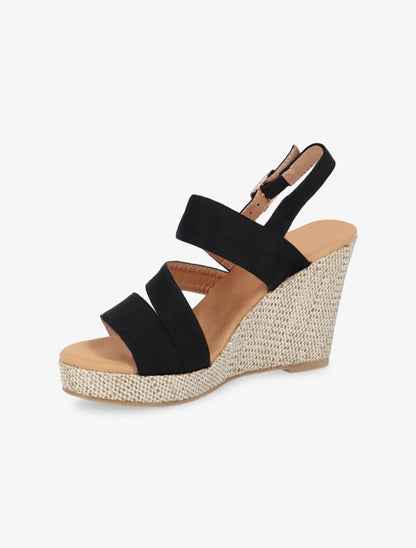 Compensées en tissu lamé - noir - 3