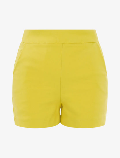 Short droit épais en coton mélangé - jaune - 1