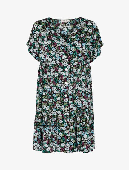 Robe ample fleurie - vert - 3