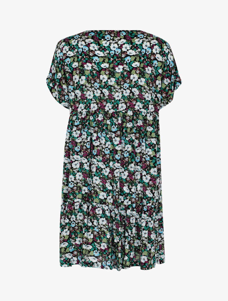 Robe ample fleurie - vert - 2