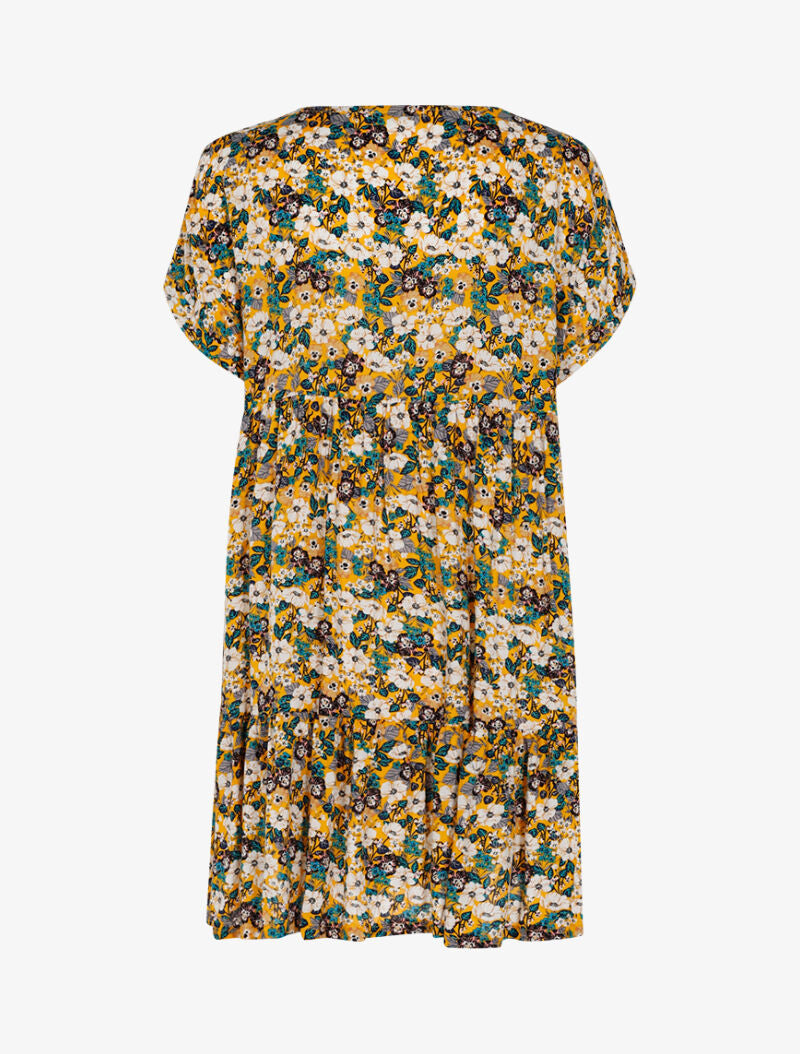 Robe ample fleurie - jaune - 2