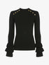 Pull doux à manches volantées - noir - 3
