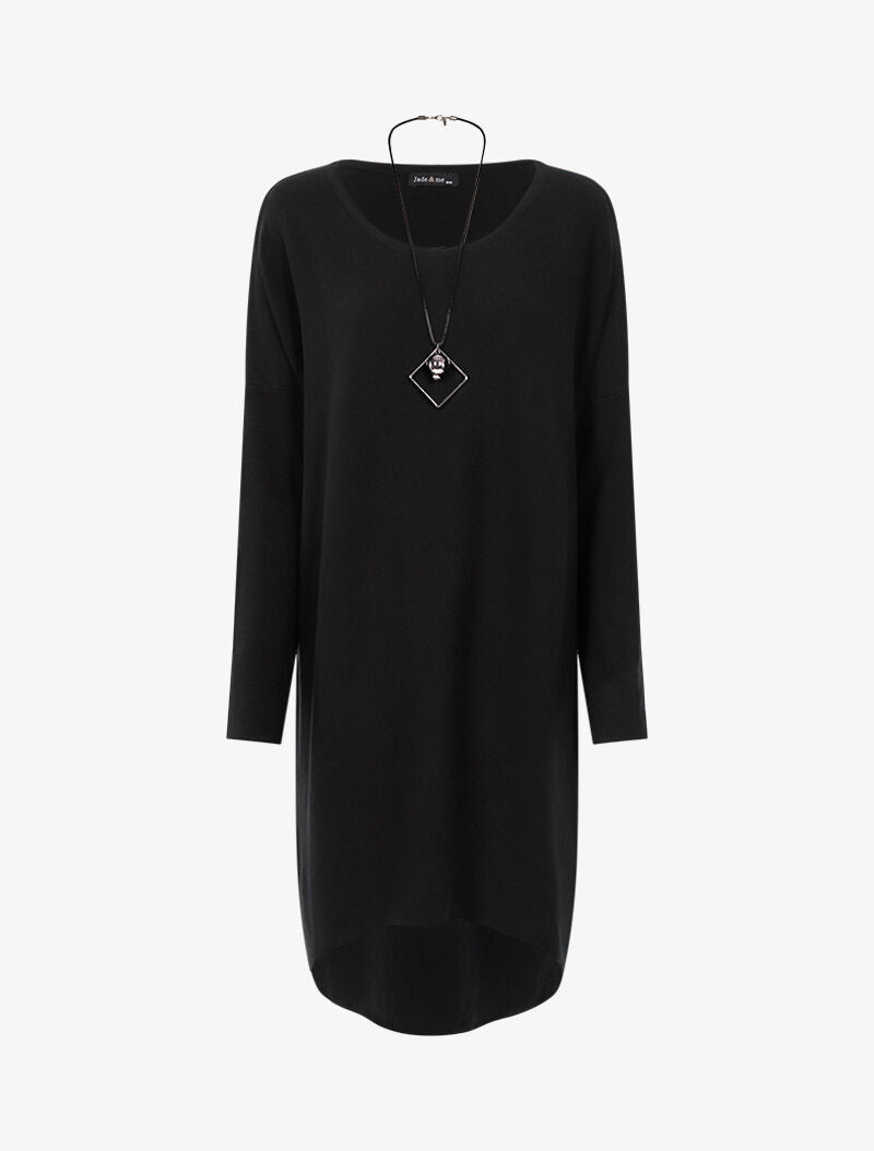 Robe loose avec sautoir - noir - 1