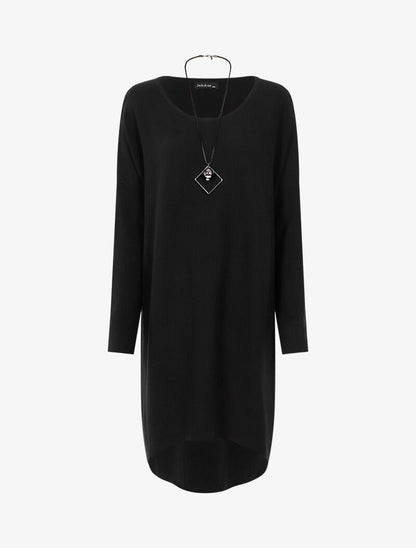 Robe loose avec sautoir - noir - 1