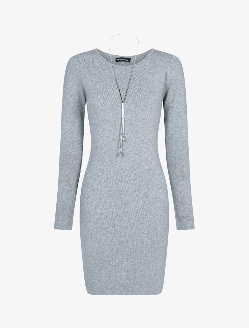 Robe pull basique - gris clair - 3