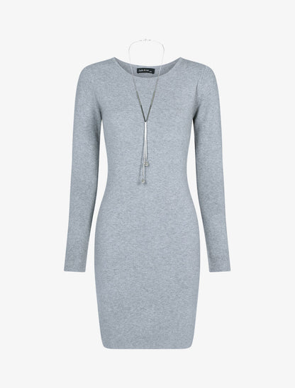 Robe pull basique - gris clair - 3