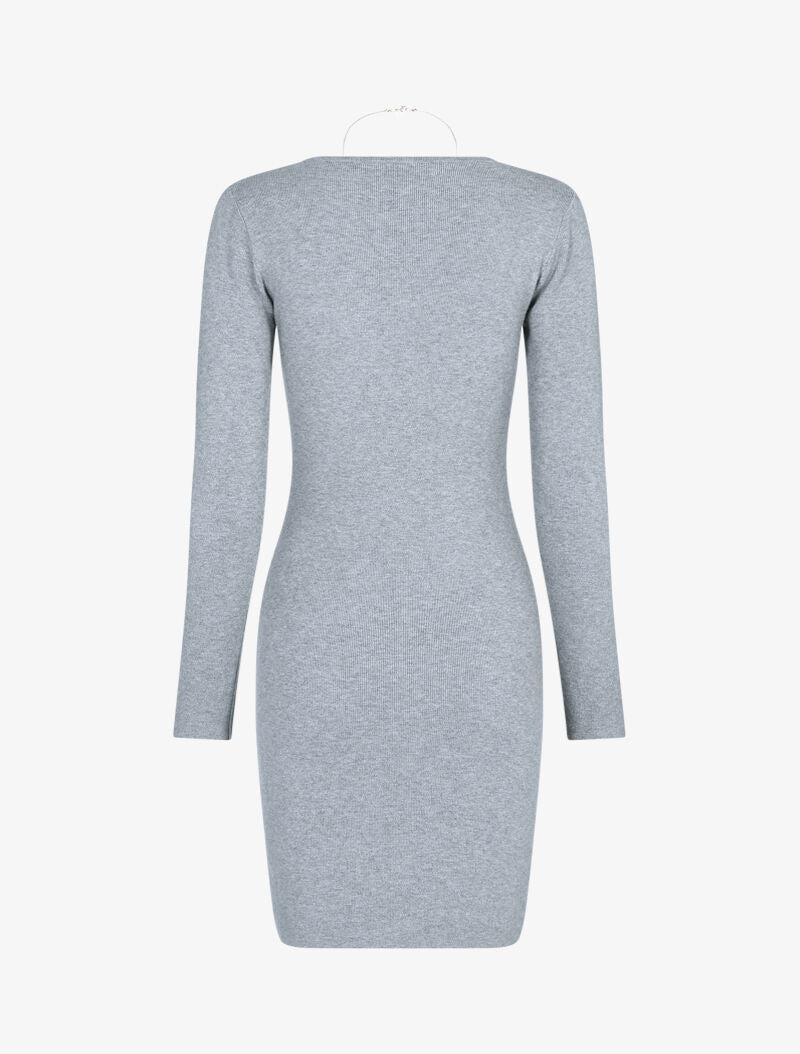 Robe pull basique - gris clair - 2