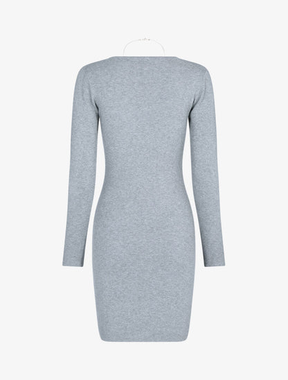 Robe pull basique - gris clair - 2