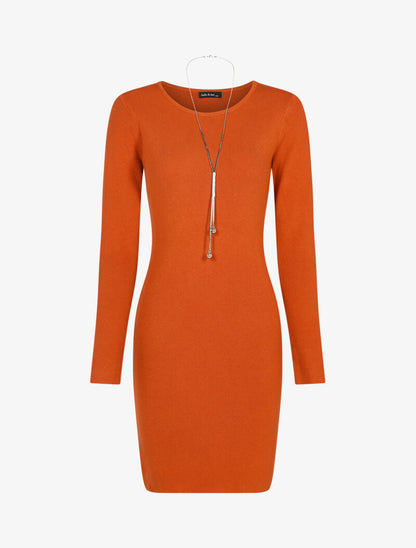 Robe pull basique - orange - 1
