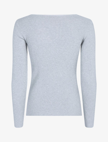 Pull à encolure torsadée - gris clair - 2