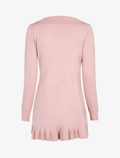 Gilet doux à bords volantés - rose - 2