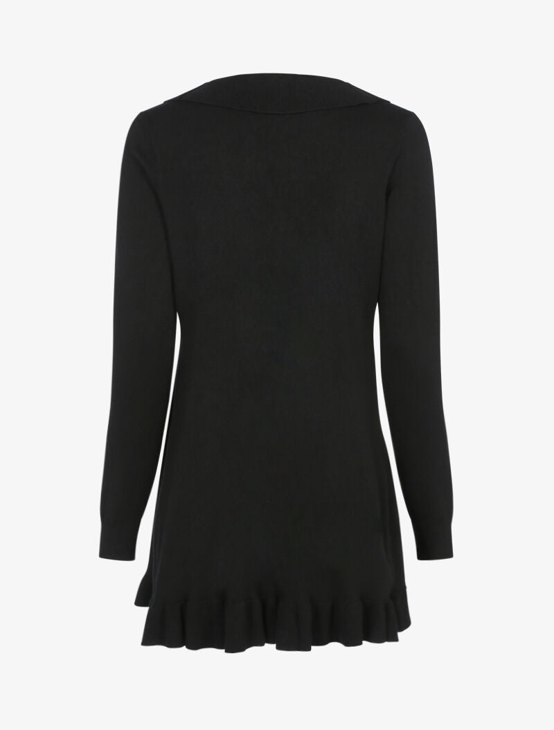 Gilet doux à bords volantés - noir - 2