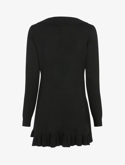 Gilet doux à bords volantés - noir - 2