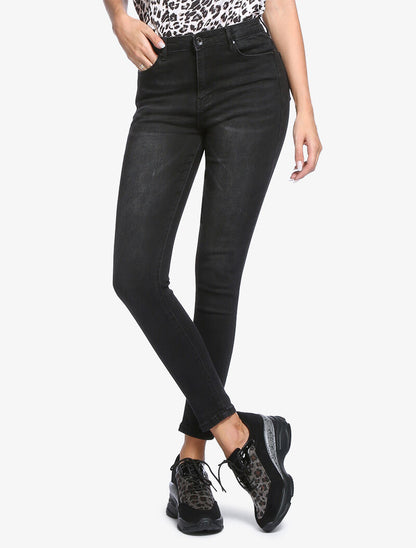 Jean slim basique délavé - noir - 6