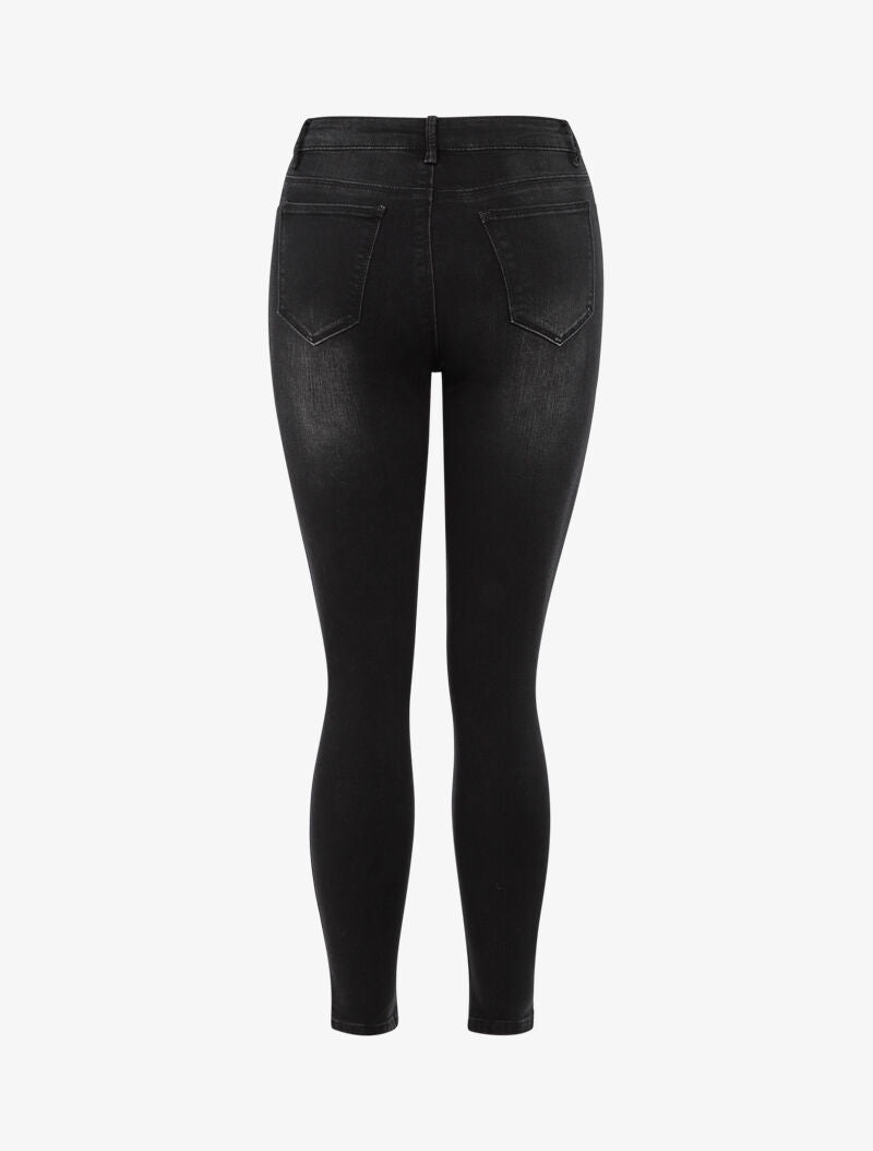 Jean slim basique délavé - noir - 4