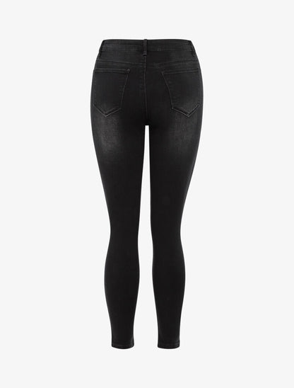 Jean slim basique délavé - noir - 4