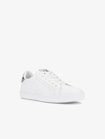 Sneakers à languette et contrefort imprimé - blanc/python - 3