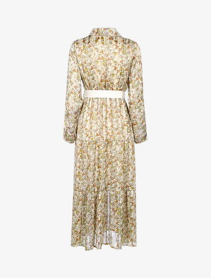 Robe légère en voile imprimé fleurs sauvages - beige - 2