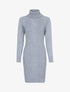 Robe-pull col roulé et maille torsadée - gris - 1